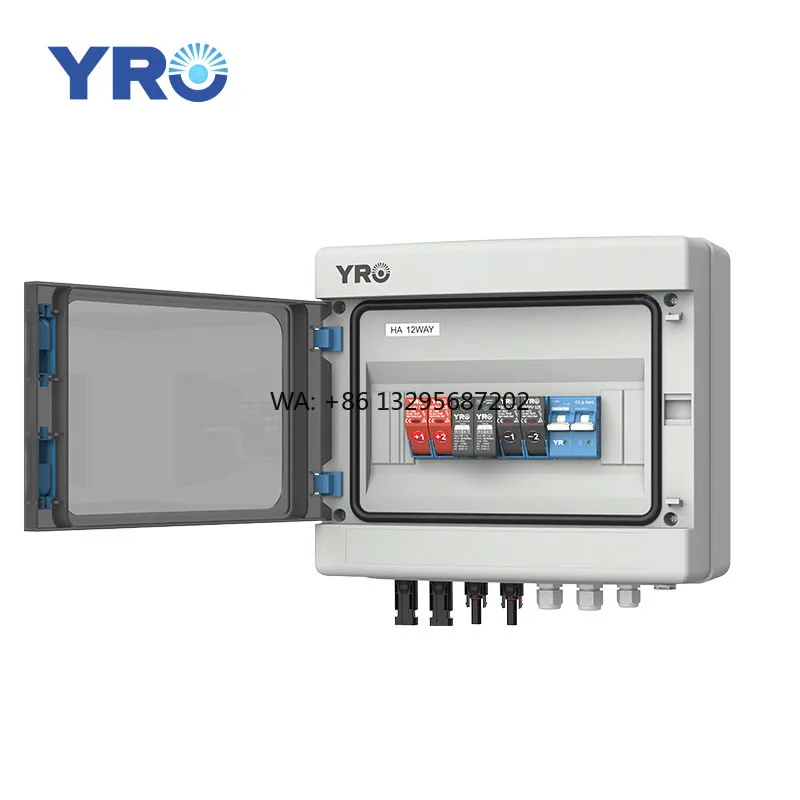 

YRO Solar PV Array Combiner Box for 2 String Solar Panel DC 550V 600V 2in 1out with DC Circuit Breaker
