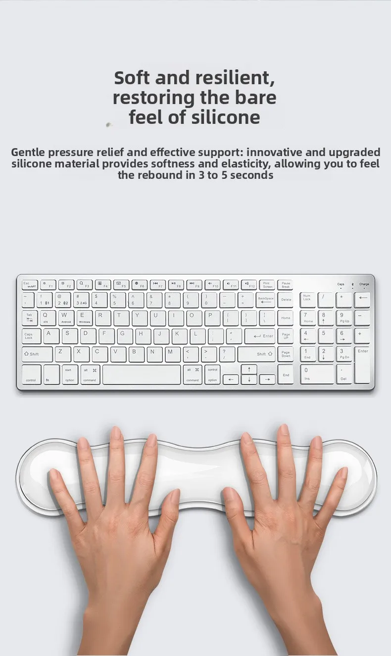 Kühlende Transparente Silikon-Handballenauflage Tastaturunterlage Ice Touch Schreibtischunterlage für Büro und Gaming in 7 Farboptionen – Detail 8