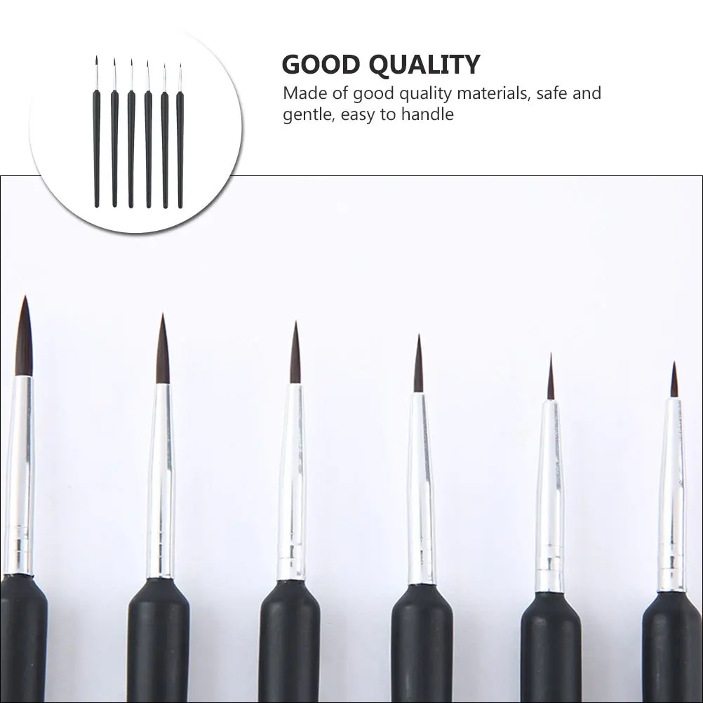 

6pcs Oil Painting Accessories Detail Paint Brush Nylon Tip For Acrylic Watercolor Oil Painting Mini Artist Tools Set