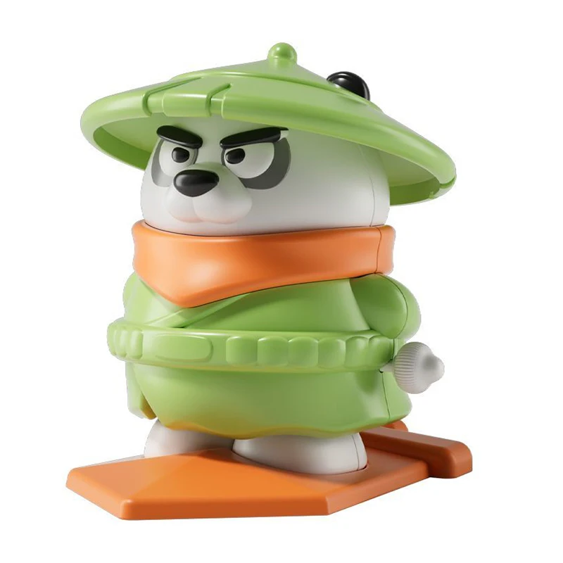 4 pçs novo dos desenhos animados bonito panda herói brinquedo de corda engraçado oscilação girar crianças toya fidget colecionáveis da criança crianças brinquedos coletar presente