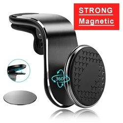 1X Magnetic Car Phone Holder Air Vent Clip Mount Mobile Cellphone GPS Support For Xiaomi iPhone15 Huawei Samsung Phone Car Stand