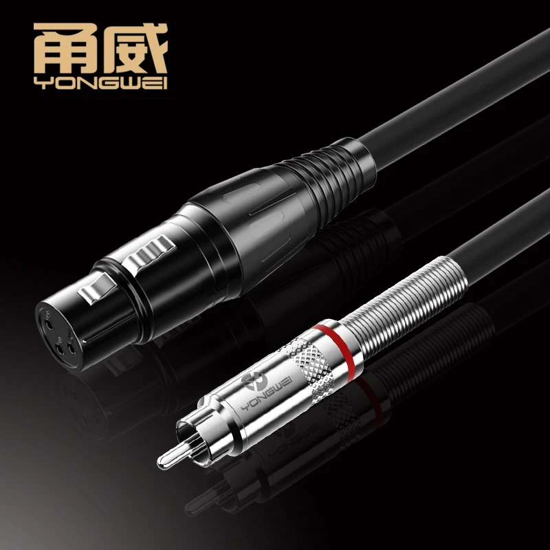 YONGWEI-Cable RCA a XLR de alta gama, Conector estéreo 6N para amplificador de altavoz, mezclador, 3 pines, hembra a RCA macho