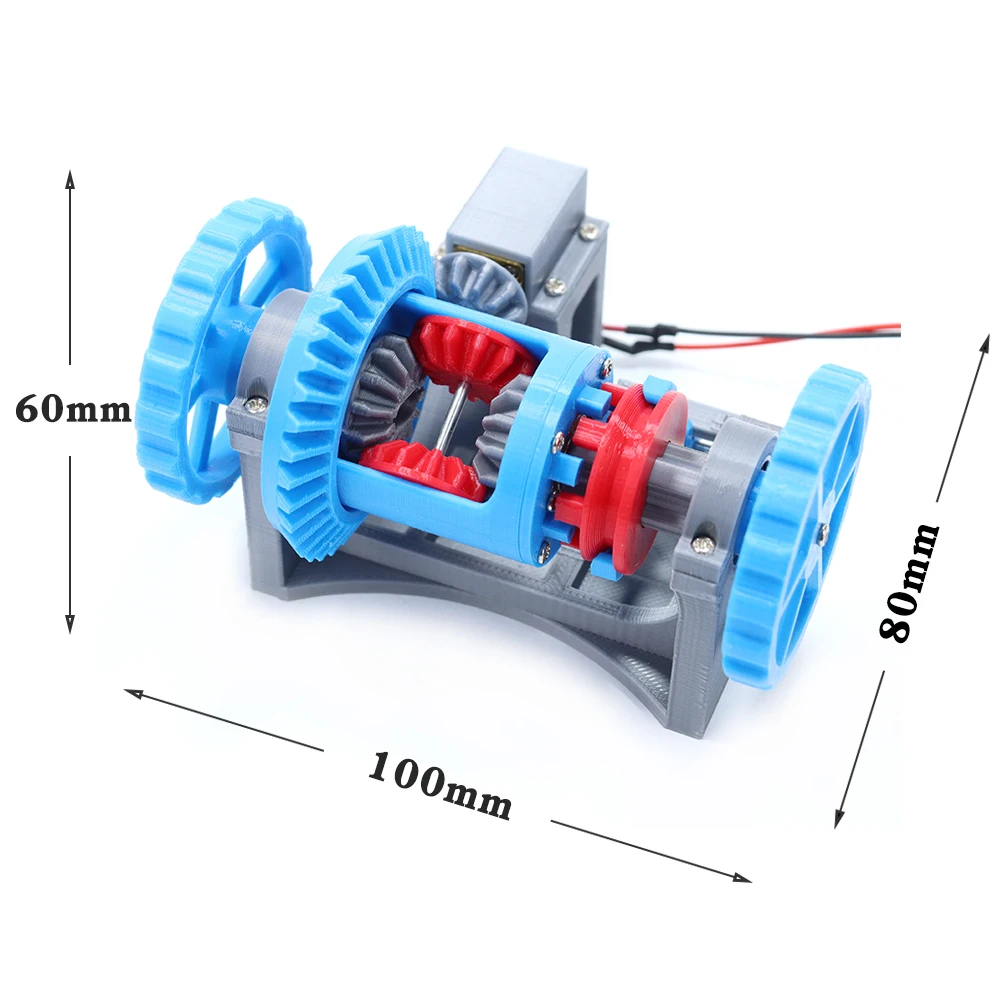 Car differential model 3D printed Dynamic simulation Mechanical principle Gear transmission structure DIY science STEM Edu toys