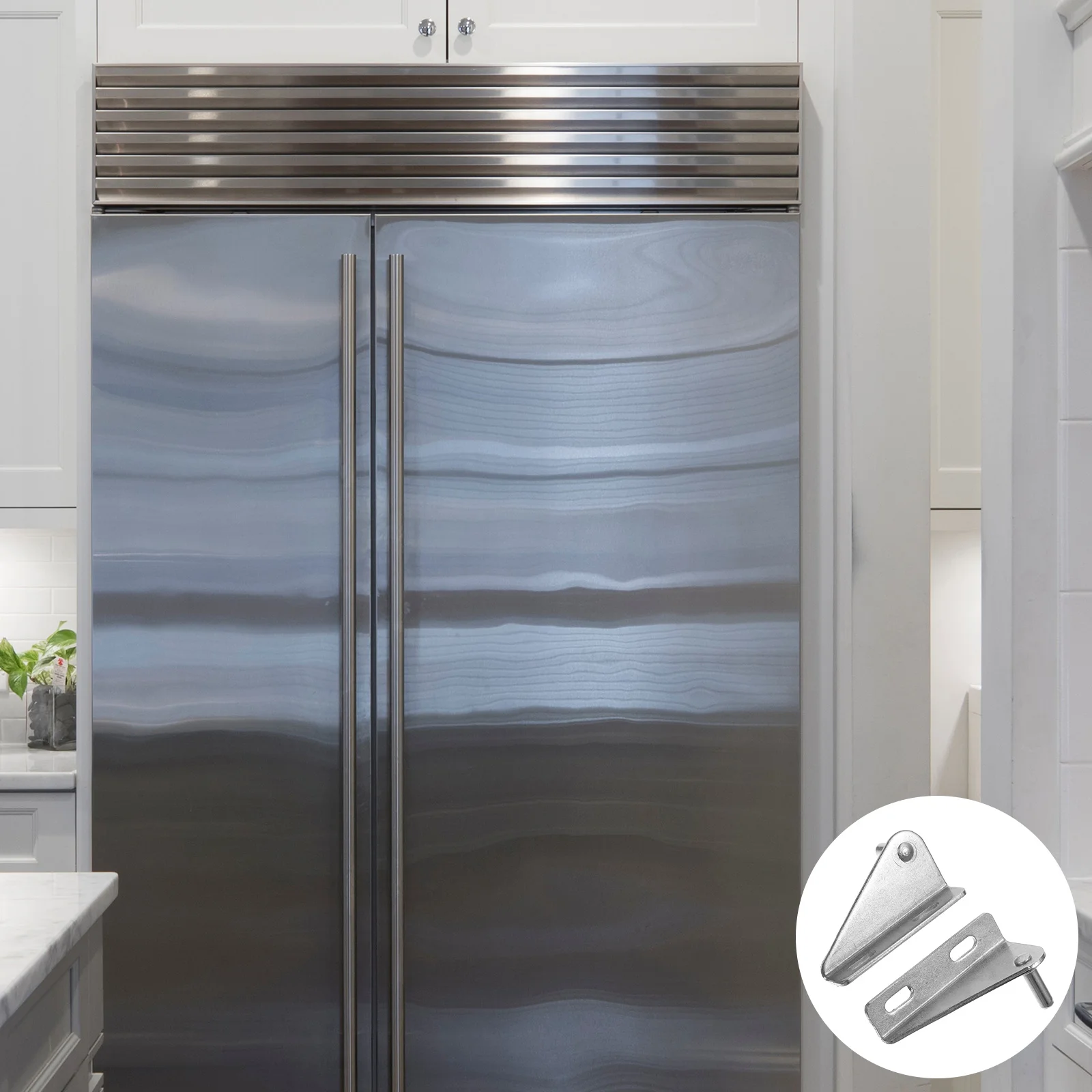 

2pcs Stainless Steel Freezer Door Hinge Small Fridge Hinges Replaceable Refrigerator Hinge Repairing Household Freezer Hinges