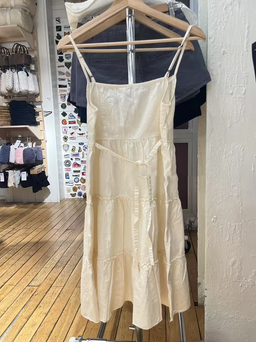 花刺繍レーストリム A ラインドレス女性新しいレースアップボタンノースリーブミニドレスプレッピースタイル甘いショート Vestido Y2K