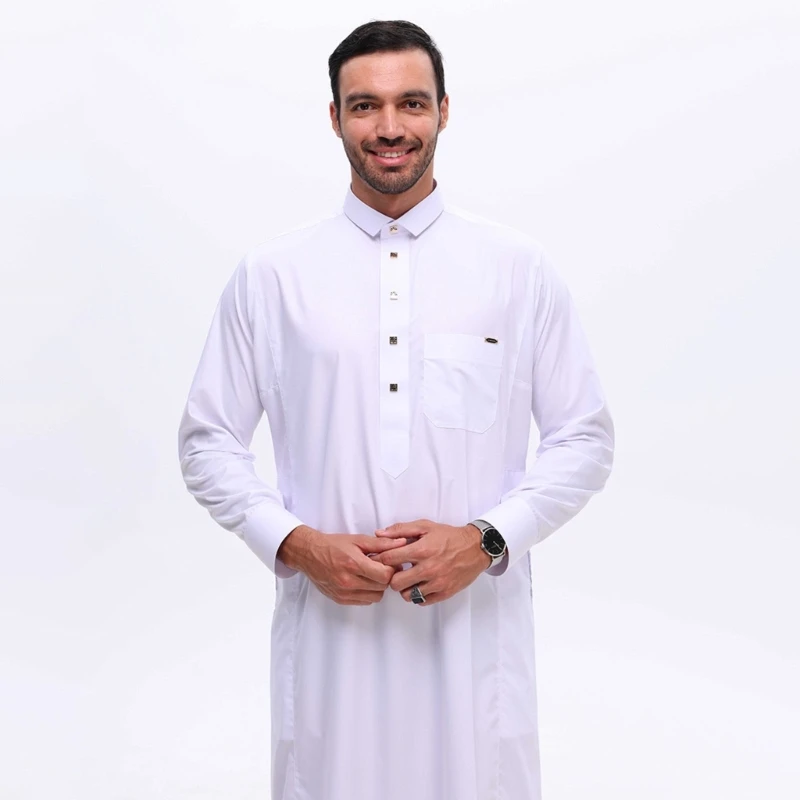 Man Arabian Kaftan Thobe Long Sleeve Thobe Arabian Kaftan Robe, Long Sleeve Islamic Robe Arabian Kaftan Robe Long Gown