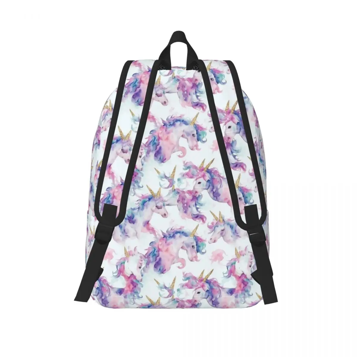 Watercolor Pastel Unicorn Pattern Backpack for Boy Girl Kids Student School Bookbag Cute Daypack Preschool Primary Bag Hiking