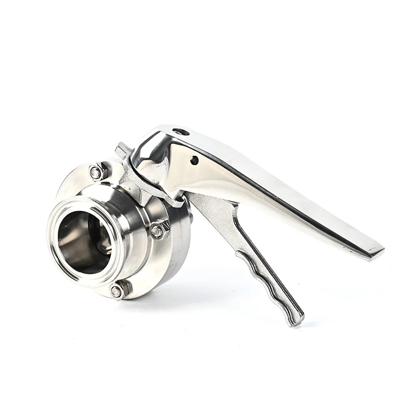 

SAP SS3041.5"/2"Stainless Steel Tri Clamp Butterfly Valve With Stainless Steel Handle Squeeze Trigger for Homebrew Dairy Product