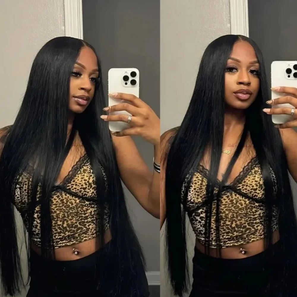 

13x6 13x4 Bone Straight 200 Density HD Transparent Lace Frontal Wig Brazilian 30 40 Inches Lace Front Human Hair Wigs for Women