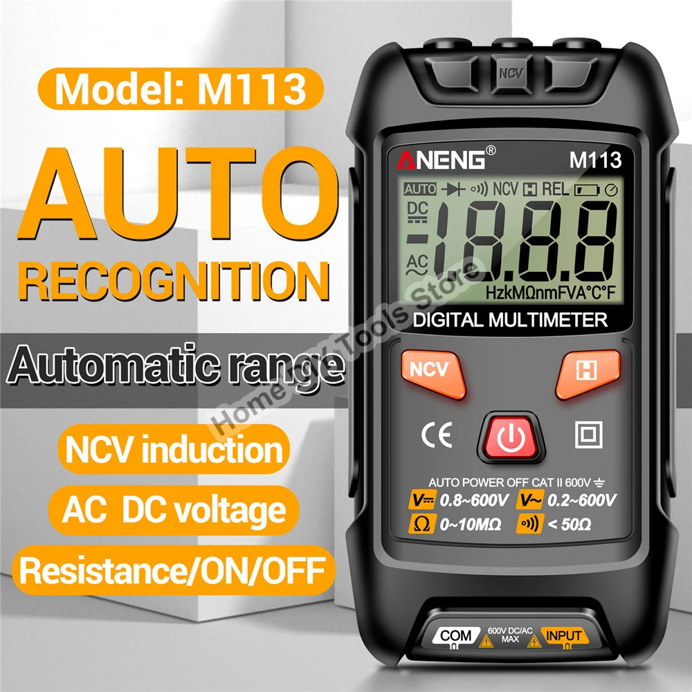 ANENG M113 1999 Zlicza Mini Multimetr Cyfrowy Inteligent AC/DC Miernik Napięcia Ohm NCV Narzędzia Elektryczne Przyrządy pomiarowe