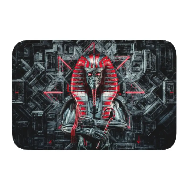 The Future King Pharaoh Front Door Floor Entrance Mats Sci Fi Fiction Metal Robot Alien Kitchen Bathroom Doormat  Carpet Rug