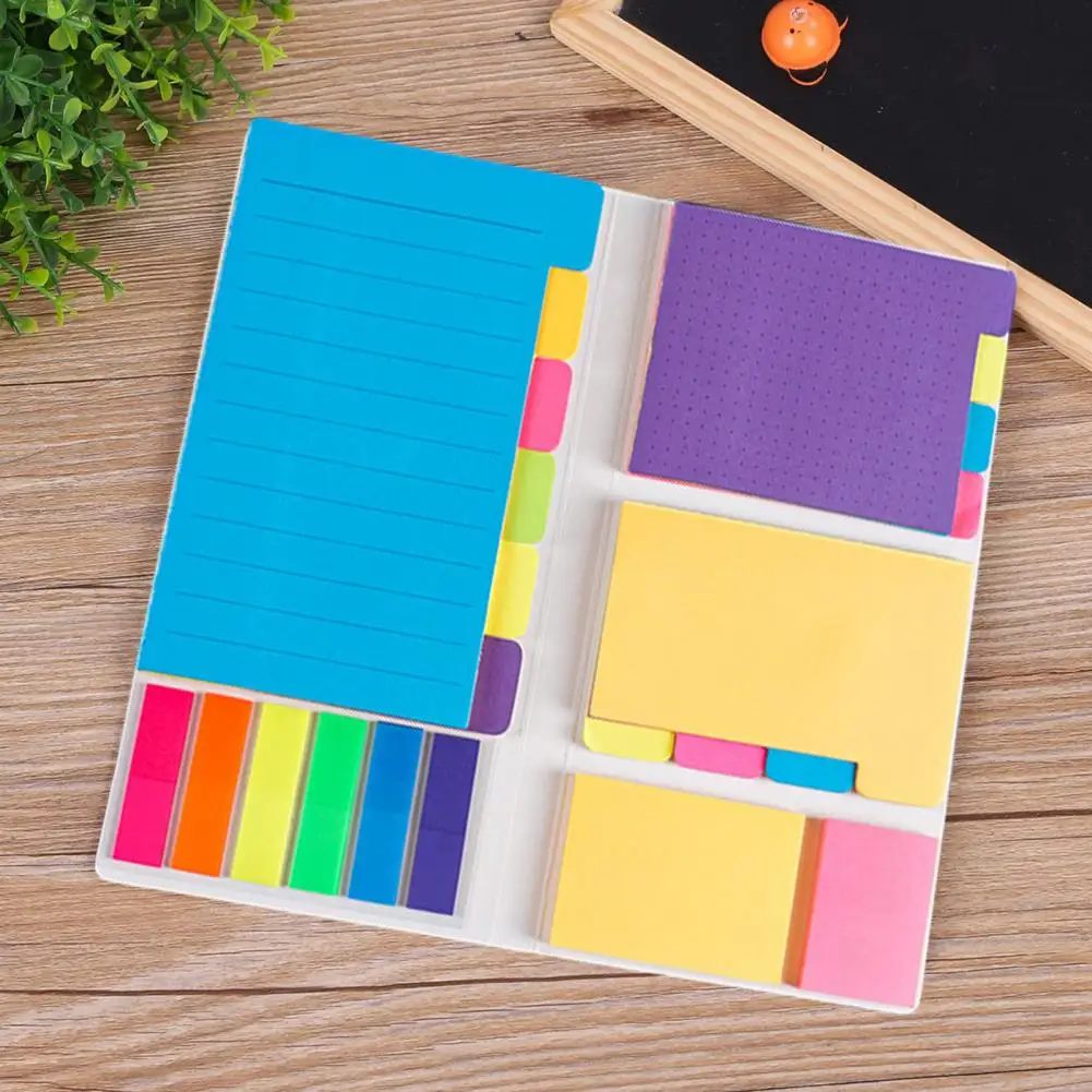 Notepad Vibrant Color Sticky Notes for Office Supplies Reusable Bright Color Memo Pad with Water-based Adhesive for Organization