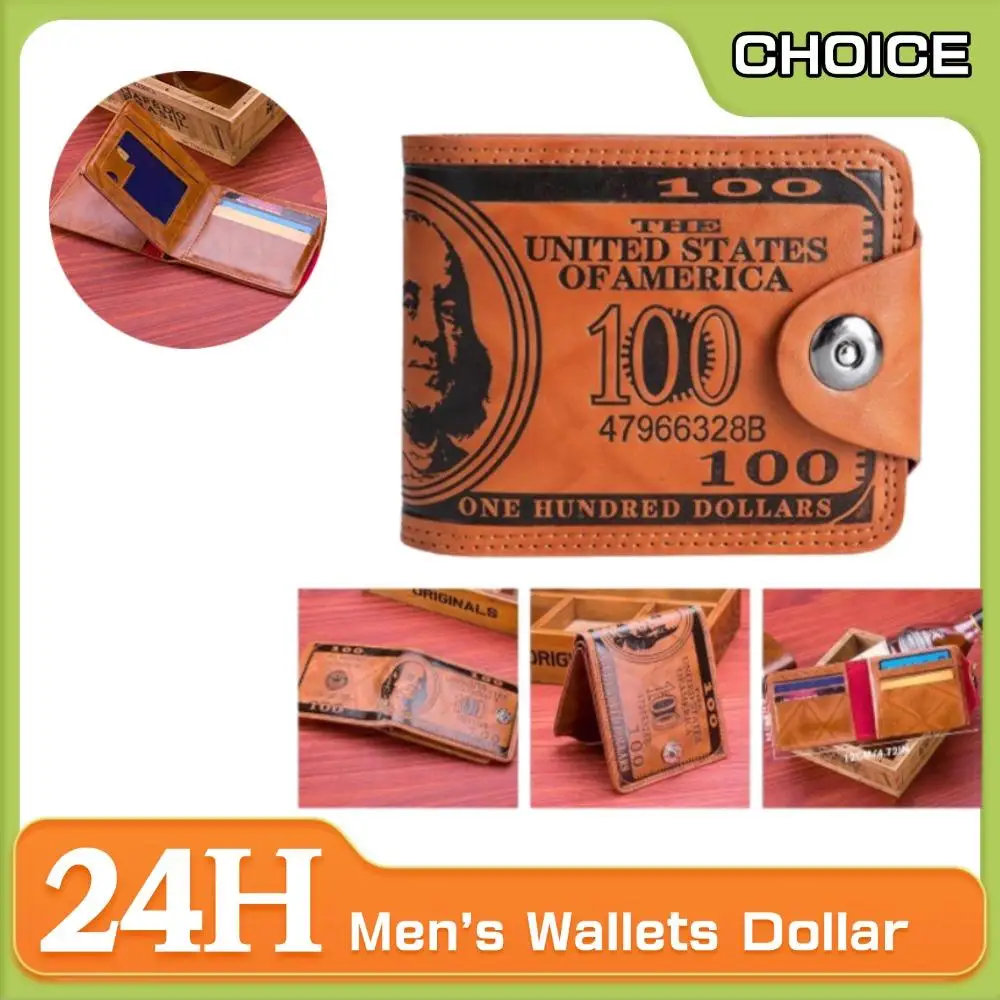 

Men's Wallets Dollar PatternWallet Male Leather Walet Photo Card HolderFashion Large Capacity Wallet Purse Bag