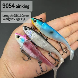 22g/38g Artificial Soft Fishing Lures with Head Jigging Metal jig Rubber Swimbait with T Tail Pesca Bass Wobbler Equipment