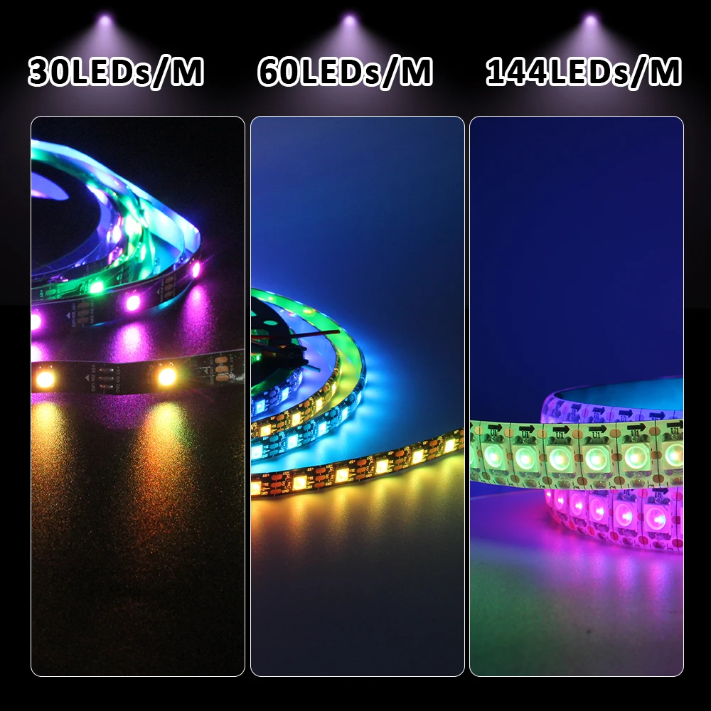 RGBIC WS2812B 5V LED Strip USB 14 Keys Remote Control Addressable Lights 1M 5M Colorful Diode Tape 30 60 144 Chips Ribbon Lamp