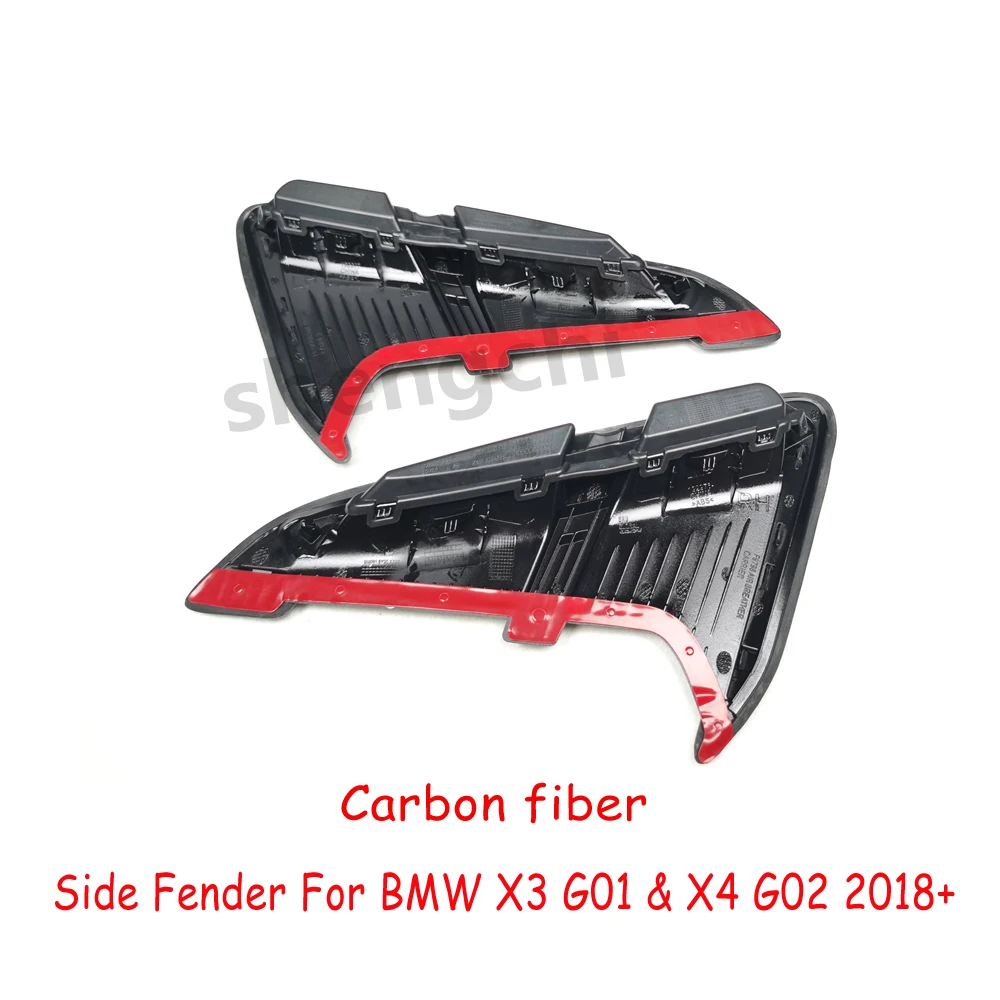 G01 G02 ABS / Carbon Fiber Gloss Black Side Fender For BMW X3 X4 G01 G02 X3M X4M F97 F98 Side Air Vent Outlet Trim Cover 2018+