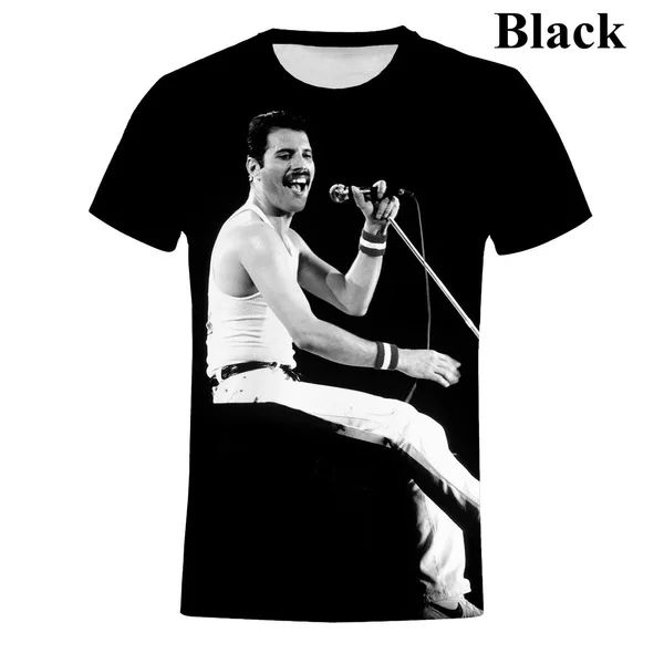 Fashion Men and Women 3D Printing Short-sleeved QUEEN Bohemian Rhapsody Movie Freddie Mercury Rock Music Singer T-shirt