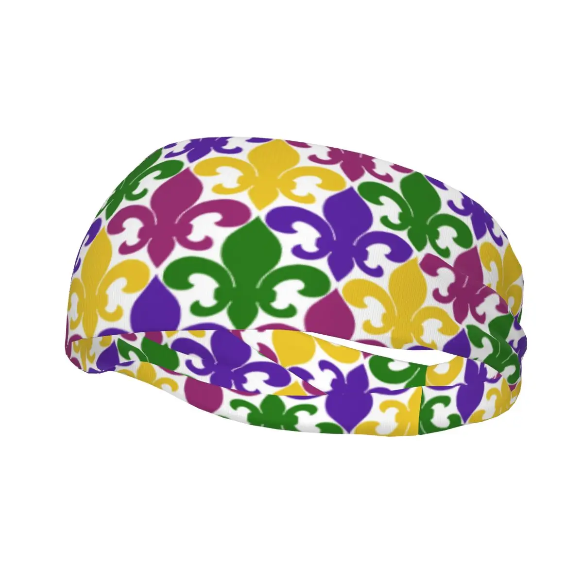 

Спортивная повязка на голову, портативная повязка для волос Fleur De Lis Mardi Gras, повязка для волос, повязка для велоспорта, бега, тренировок, спортивная повязка