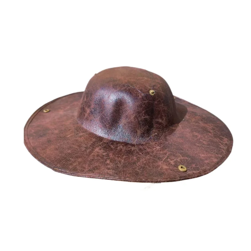 Sombrero de pirata de capitán para hombre y mujer, sombrero de pirata con botón de cuero Vintage, gorra de tricornio para fiesta de baile de carnaval, accesorio de Cosplay para fiesta de Halloween