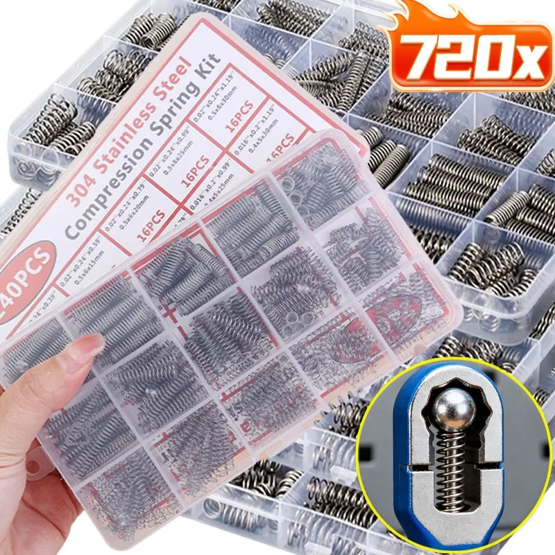 

Ассортимент пружин сжатия 15 размеров, механические пружины из нержавеющей стали, удлинительные торсионные пружины для ремонта DIY