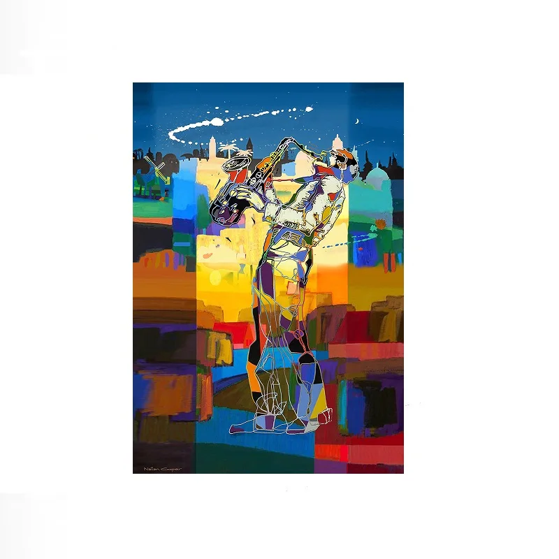 Natan Cooper SAXOPHONE , Print Art Canvas Poster, For Living Room Decor Home Wall Picture