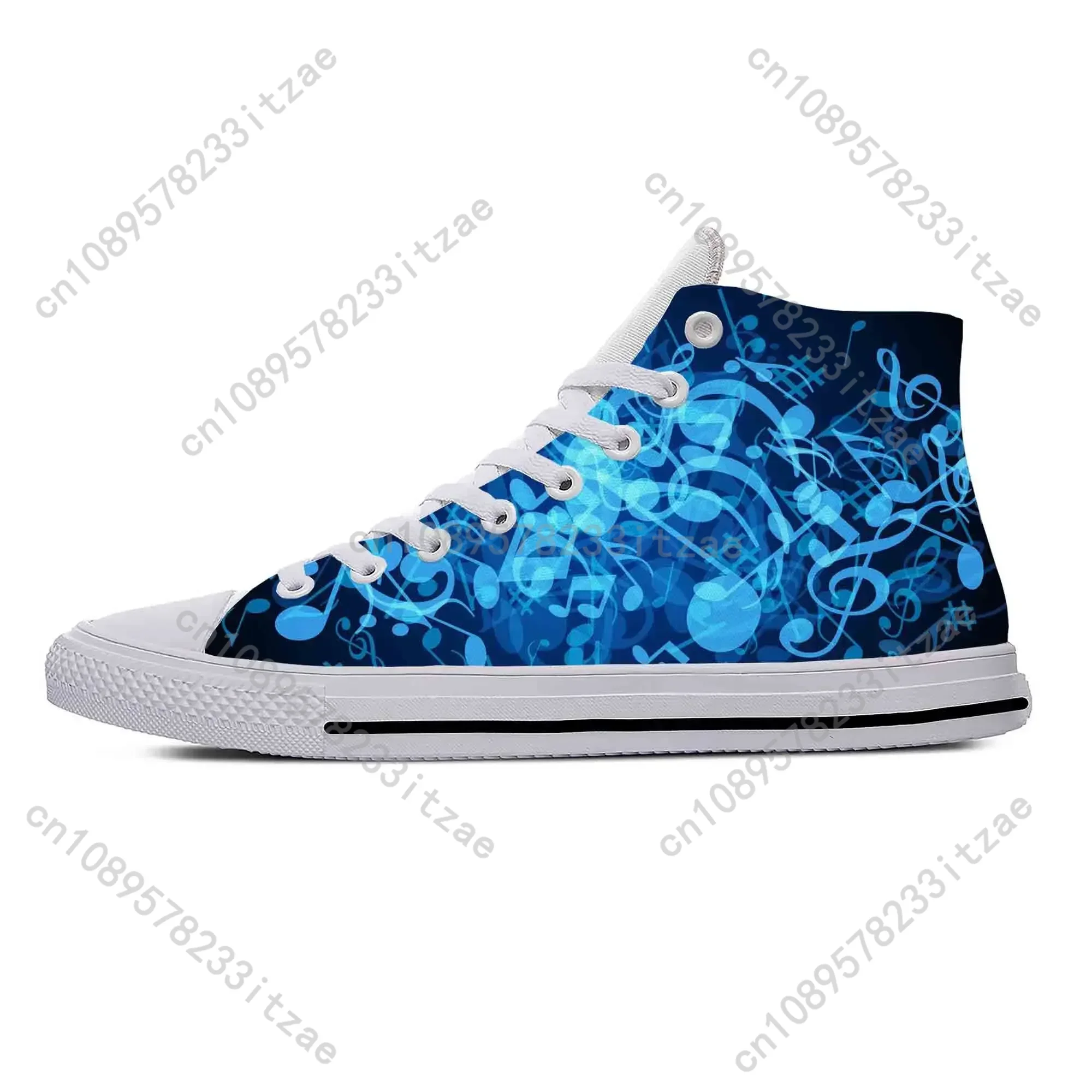 Hot Cool Fashion Summer Manga Music Musical Notes Aesthetic Casual Latest Shoes High Top Men Women Sneakers Classic Board Shoes