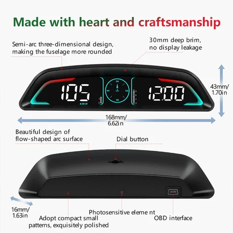 HD Smart Car HUD GPS Спидометр OBD B3/GPS G3 Цифровой проекционный дисплей Часы вождения Охранная сигнализация Электронные аксессуары