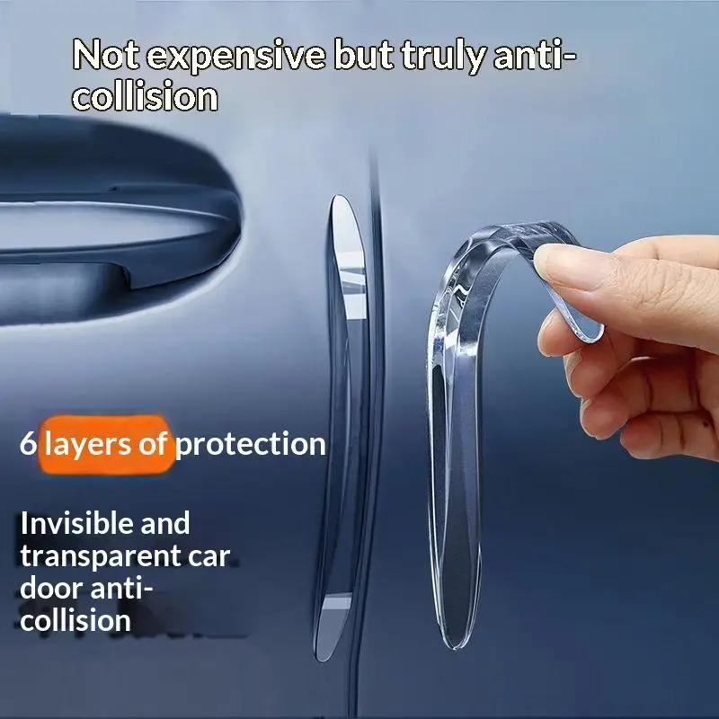 2/4Pcs Car Door Anti-collision Strip Mirror Door Border Anti- Sticker