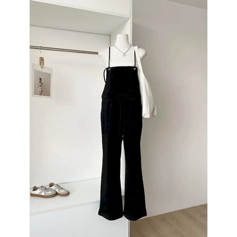 بدلة قفز متعددة الاستخدامات للنساء قطعة واحدة ملابس نسائية بنطال ذو قصة أرجل واسعة فضفاضة على الموضة الكورية بدلة لعب كلاسيكية غير رسمية