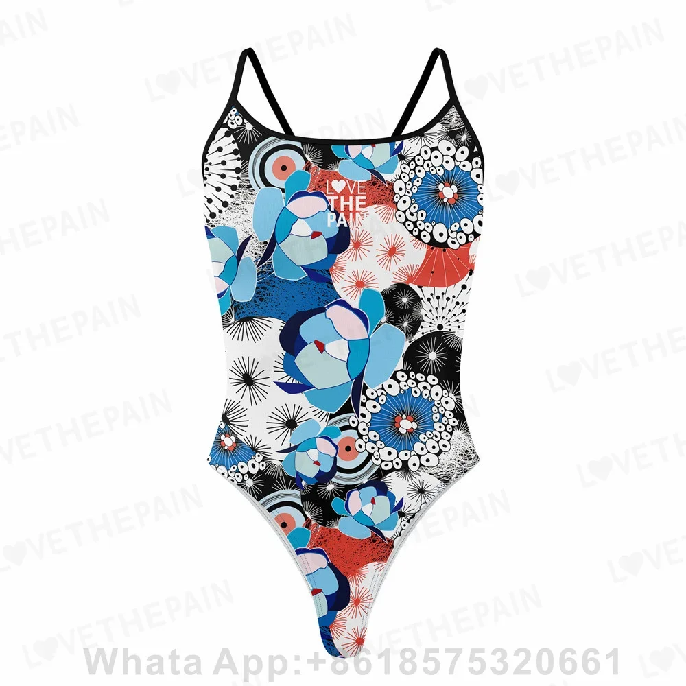 Love The Pain Sexy Print One-piece Large Size Swimwear Women Plus Size Swimsuit Body Female Bathing Suit For Pool Beach Wea