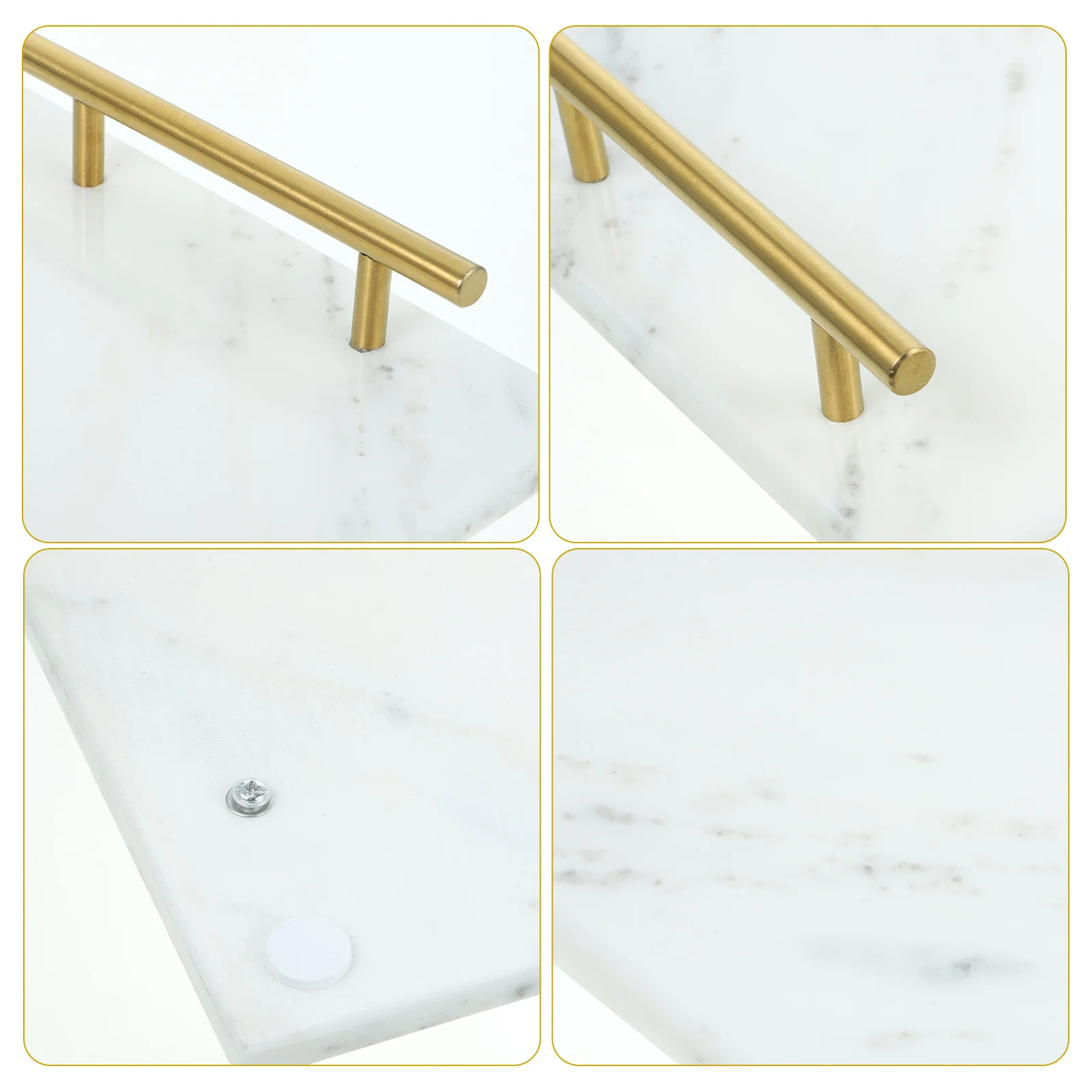 Marmor-Tablett mit Griff, langlebiger Aufbewahrungshalter für Snacks, Obst, Kekse, leicht zu reinigen, für Zuhause, Büro, Hotel, Restaurant, Party-Dekoration