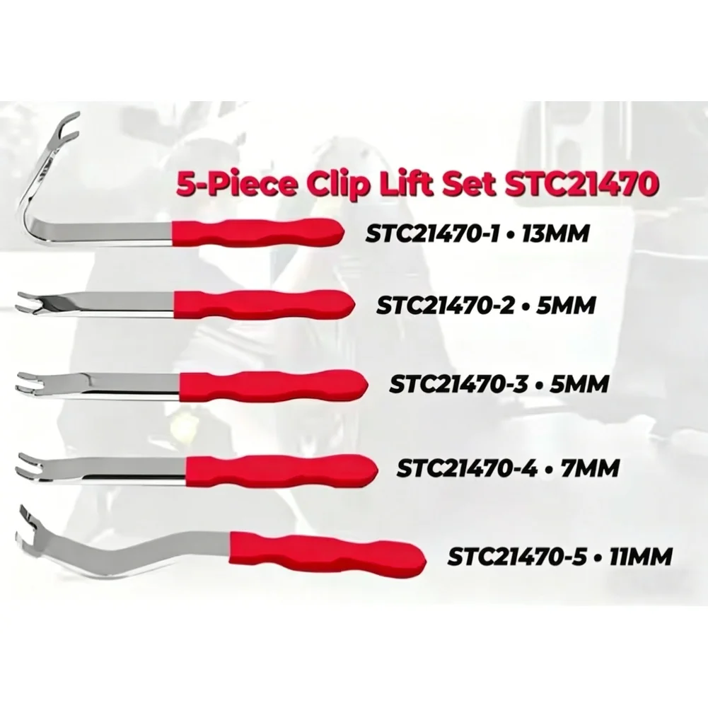 

5 Piece Car Door Trim Removal Tool Set for Interior Panels Audio Systems Clips Non Marring Ergonomic Plastic Tools