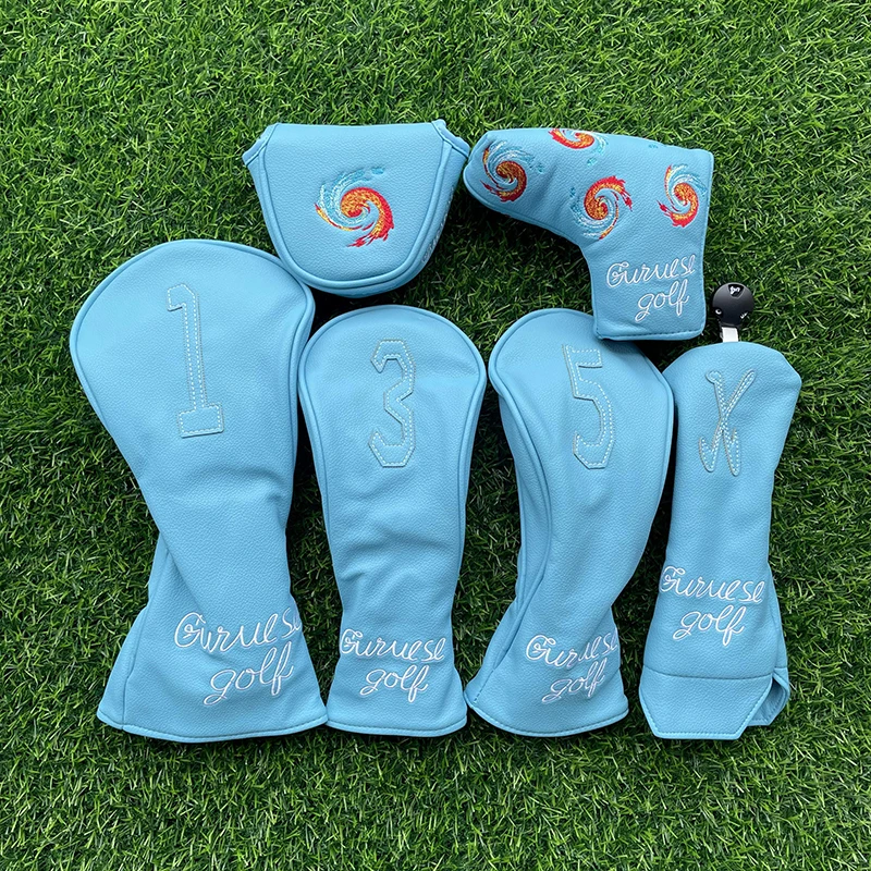 Numbers Golf Club #1 #3 #5 Wood Headcovers Driver Fairway Woods Cover PU Leather High quality Putter Head Covers