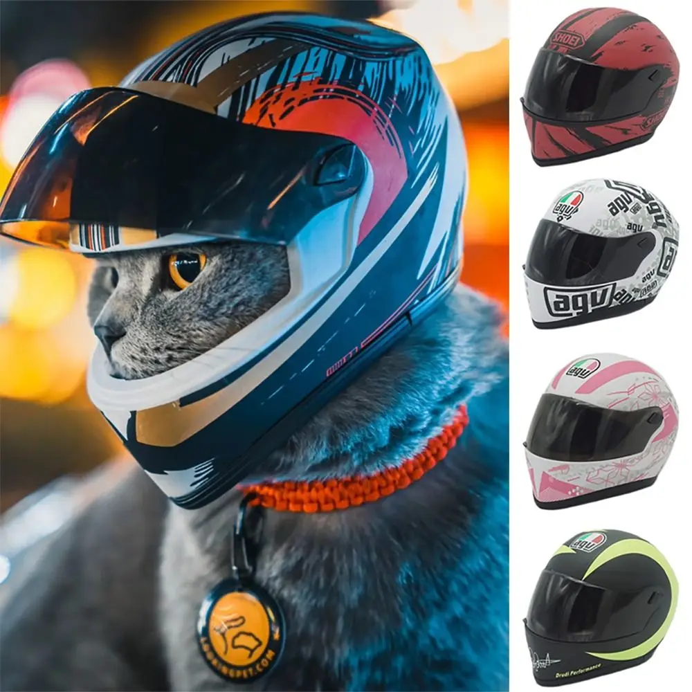 New Mini Cat Helmet Outdoor Creative Motorcycle Helmet Decoration DIY Gift Pet Head Protecting Safe Hat