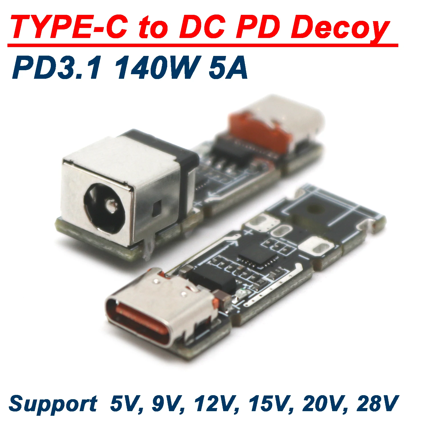 PD3.1 140W 5A TYPE-C USB to DC PD Decoy Fast Charging Voltage Triggers 28V 20V 15V 12V 9V 5V Power AFC FCP Fast charge protocol