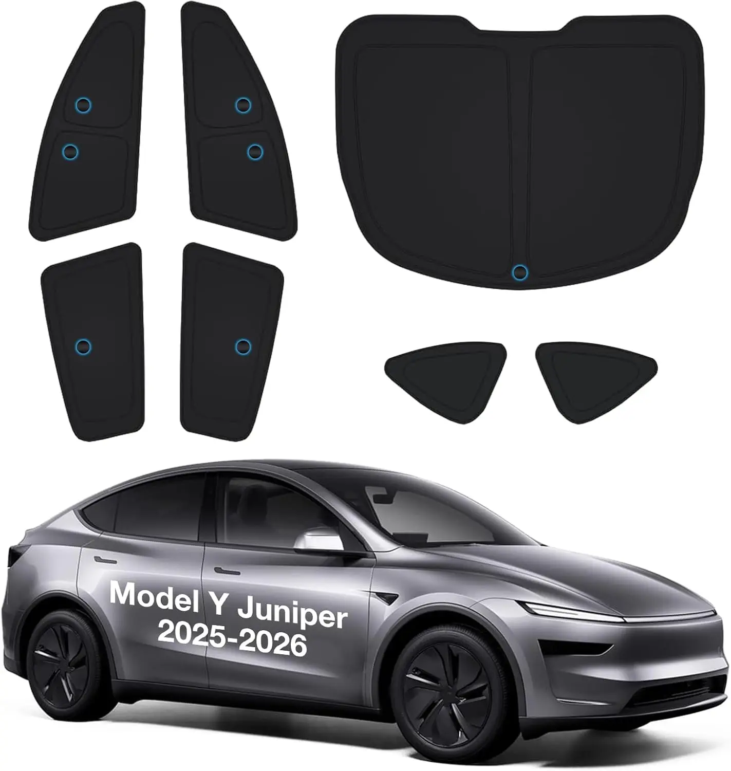 

Upgrade Tesla Model Y Juniper Side Window Sunshade, Ice-Crystal Cool Suction No-Fall, 7PCS for Baby Camping Privacy Napping