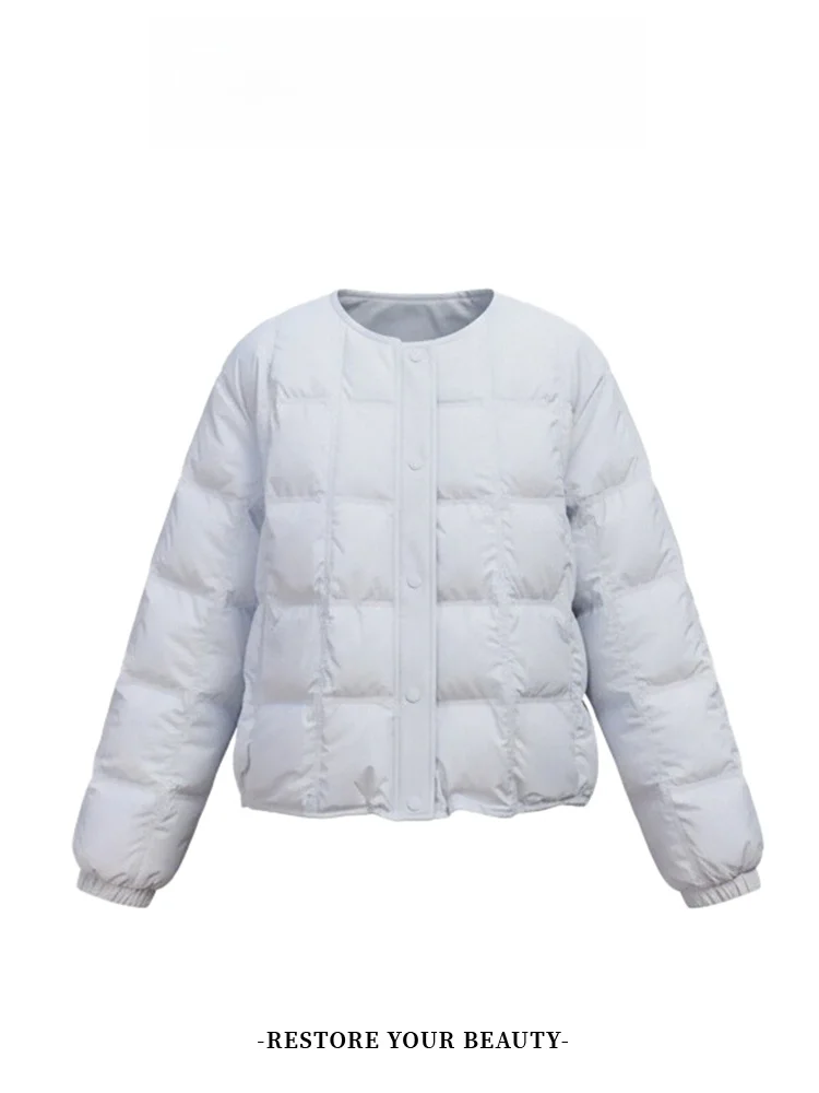 

Премиум легкий пуховик из хлопка для женщин, утепленный, теплый, с круглым вырезом, корейский стиль, свободный крой