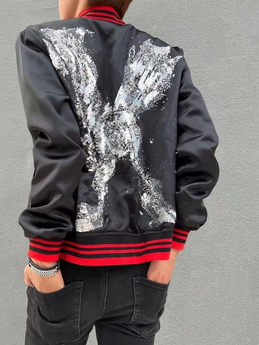 

Handmade ort Jaet Coat Yang Forest Sle High Street Faion for Men And Women Scaly Design Anti-Stain Long Sve Polyester