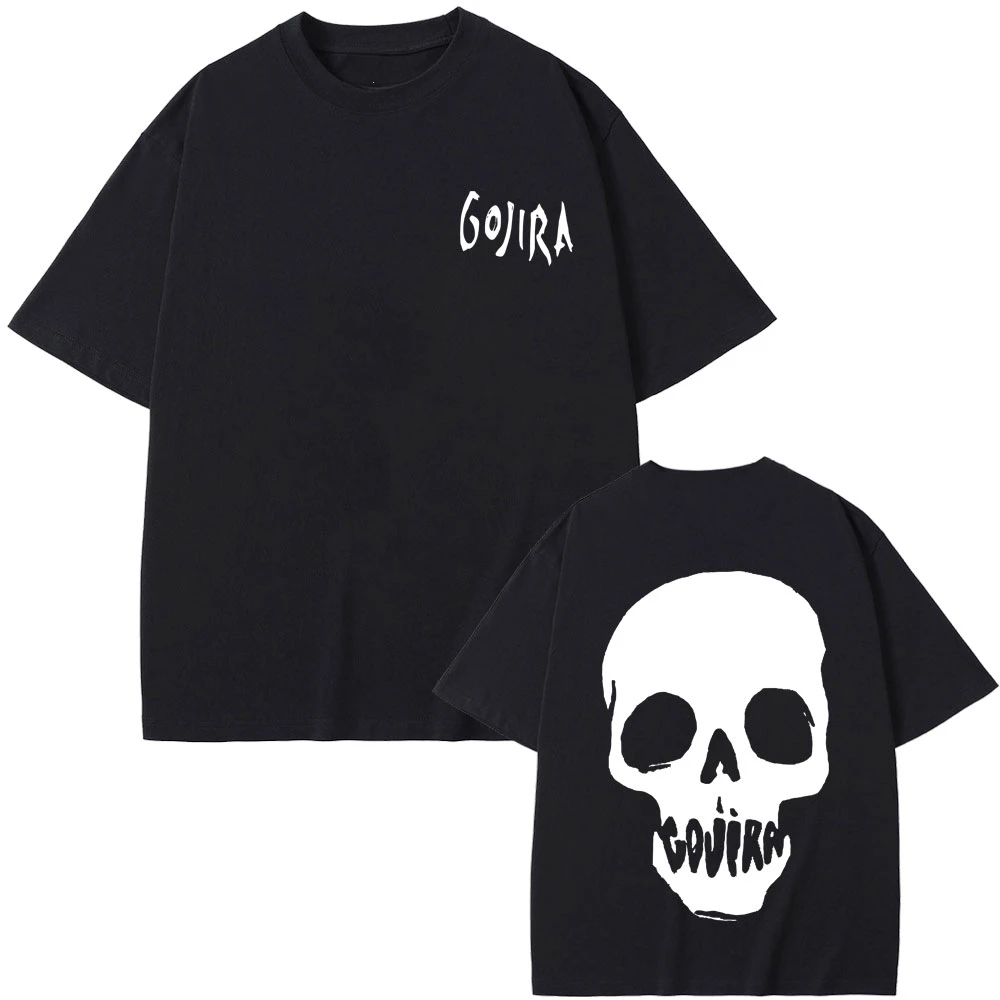 Male Fashion Oversized Tees French Metal Band Gojira Magma Stranded Print T-shirt Men Women Skeleton Graphic Short Sleeve Tshirt