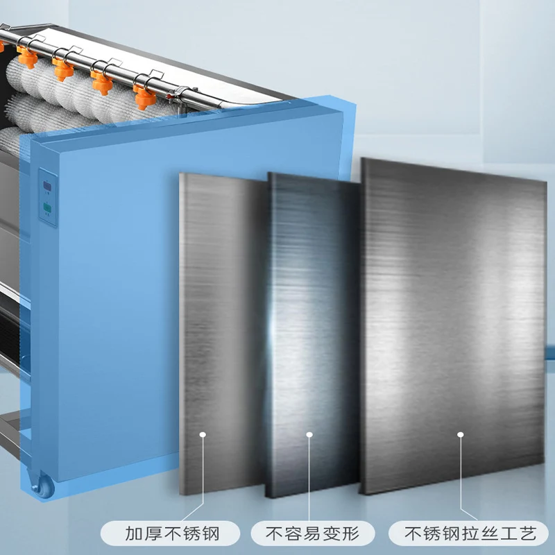 Высокоскоростная производственная линия роликовой стиральной машины для фруктов и овощей Коммерческая чистка Пилинг Универсальная машина