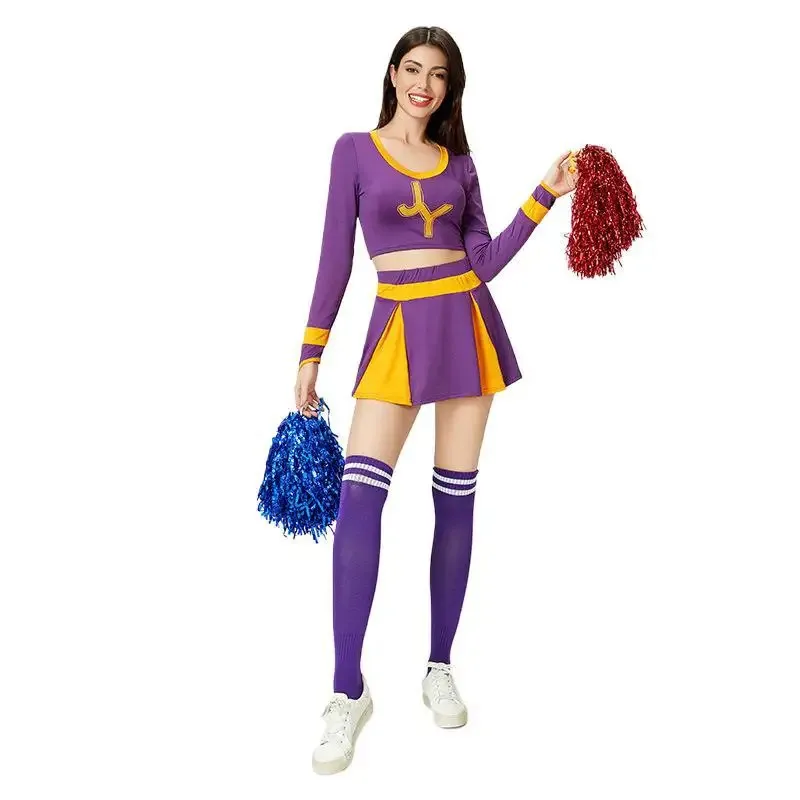 

Сексуальная короткая юбка с длинными рукавами, костюм черлидинга, сценический костюм черлидинга, костюм для косплея