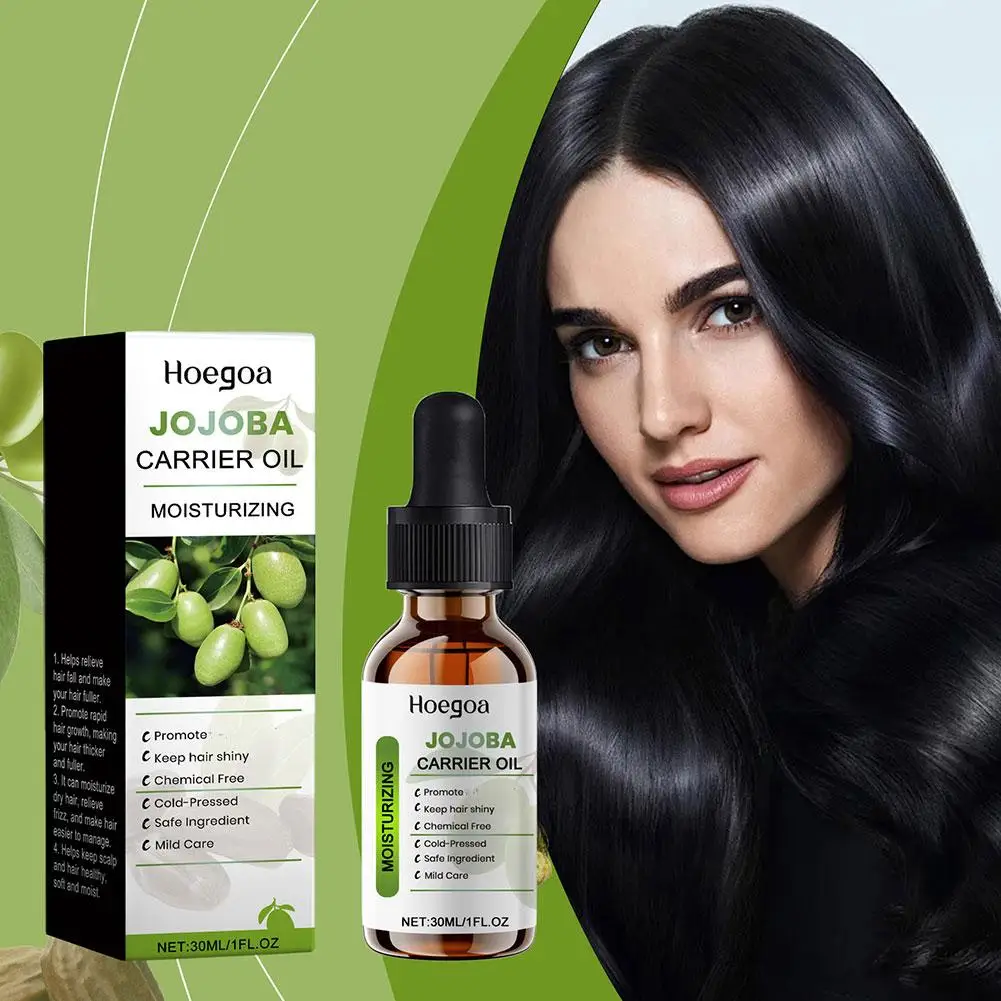 Jojoba Serum Rambut minyak pelembut perbaikan mengeriting produk rambut anti-ketombe kulit kepala 30ML perawatan perawatan rusak Q1D4