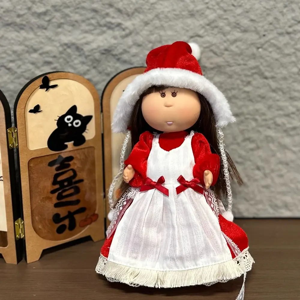 

Girls Curly Hair 24cm Bean Eye Vinyl Dress Up Movable Mia Potato Dark Skin 24cm Action Figure Body DIY