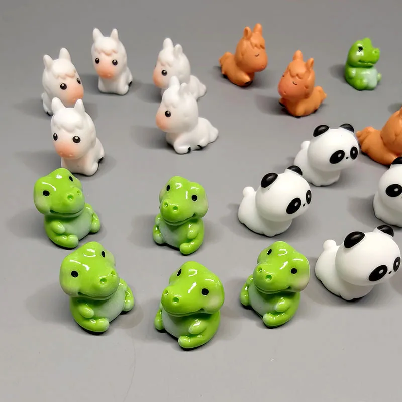 5pc mini animal bonito 2-3cm panda gato urso dos desenhos animados ornamento jardim de fadas brinquedo em miniatura casa de bonecas decoração diy artesanato