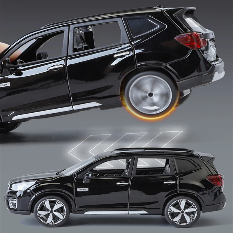 1/30 Subaru Forester SUV Alloy Car Model Diecast Metal Toy Off-road Vehicles Car Model Simulation Sound and Light Kids Toys Gift