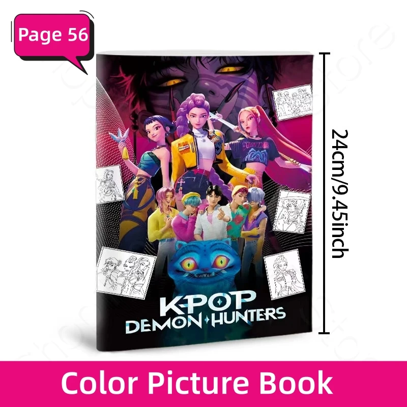 Hot KPop Demon Hunter Coloring Books Picture Book Peripheral Painting Book Line Drawing Children's Birthday Gift Christmas Gifts