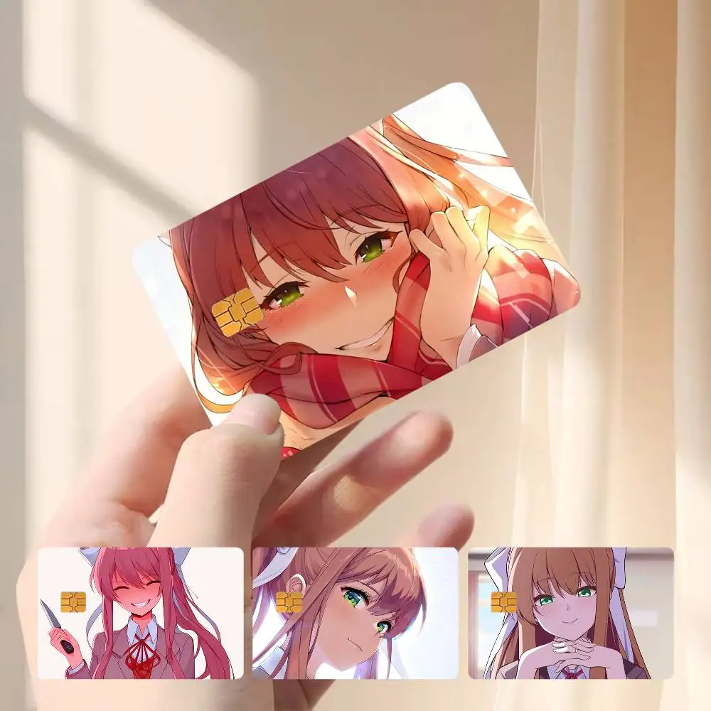 DDLC M-Monika 4pcs 1Set Card Stickers Small Waterproof Chip 4PCS Card Sticker Anti-Scratch