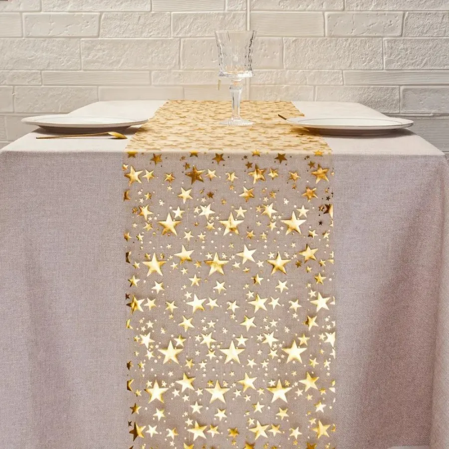 

CX star mesh table flag, banquet home decoration tablecloth long party decoration