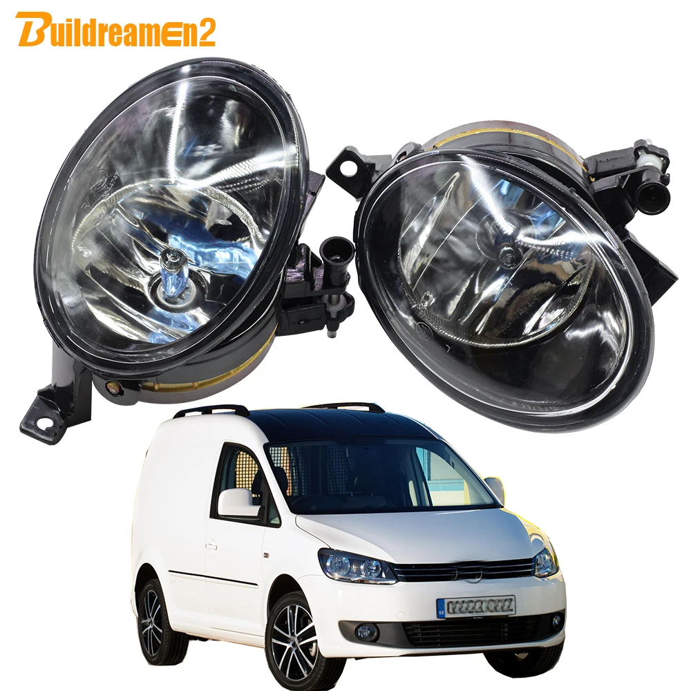 2 X Car Right + Left Fog Light Assembly with 9006 HB4 Halogen Lamp For Volkswagen VW Caddy 2010 2011 2012 2013 2014 2015