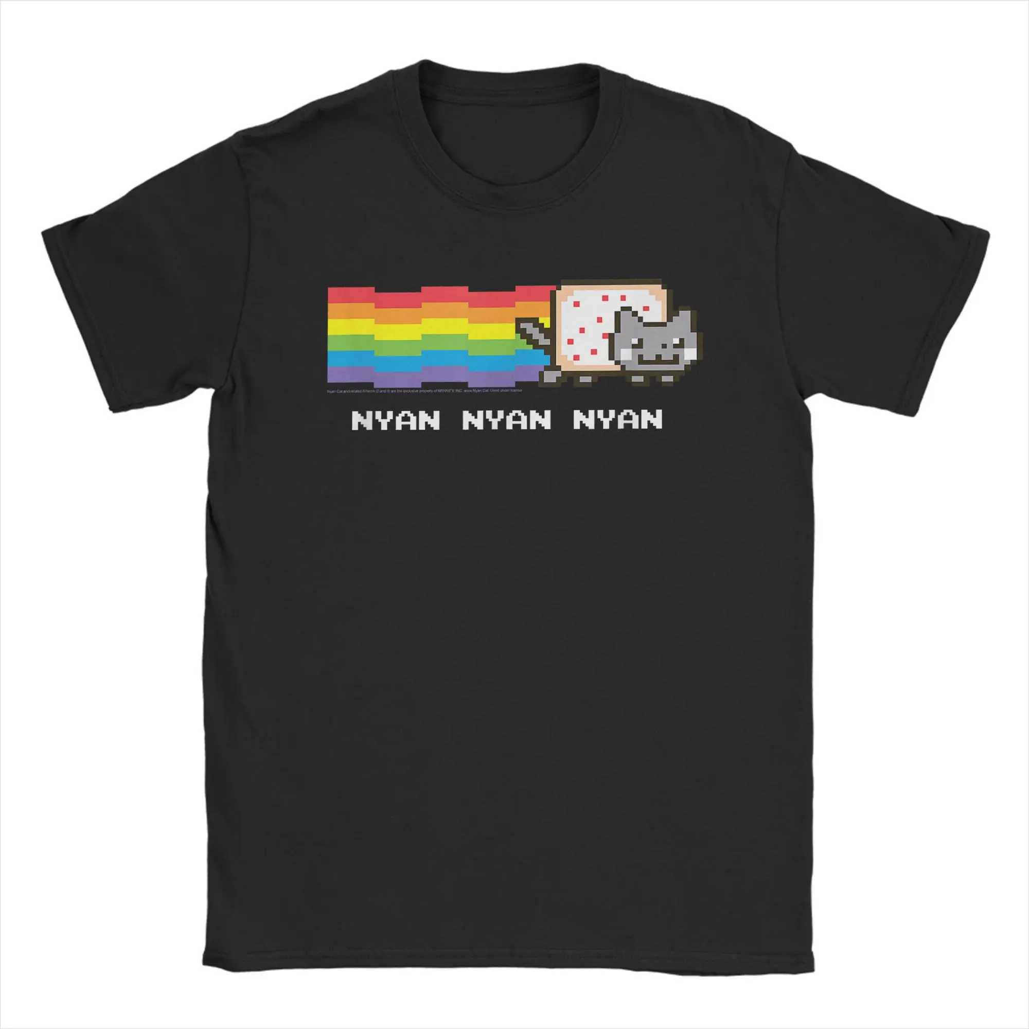 Хипстерские радужные забавные Интернет-мем футболки мужские Nyan Cat хлопковая футболка с круглым вырезом футболки с короткими рукавами Новое поступление одежды